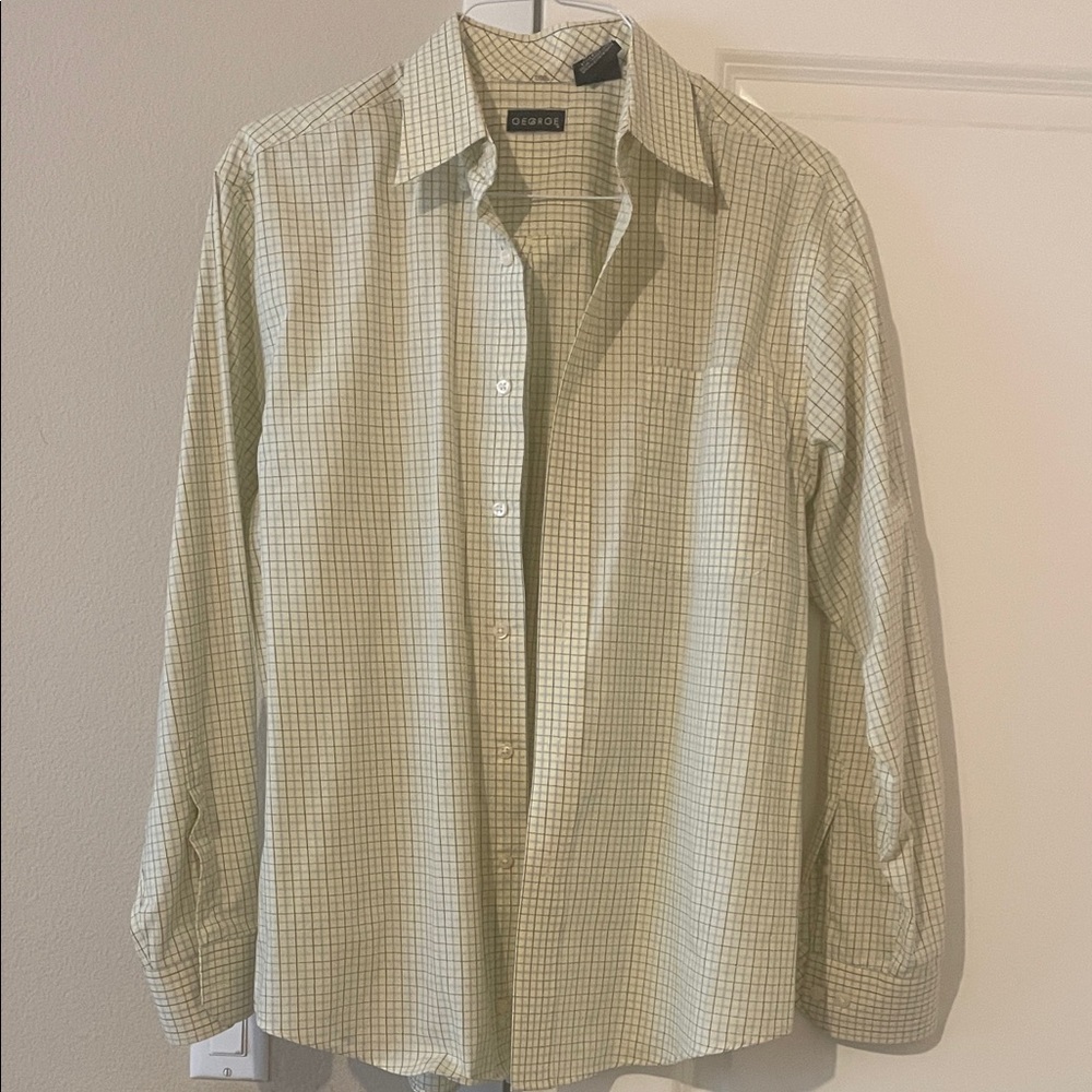 George Men's Light Green Plaid Shirt